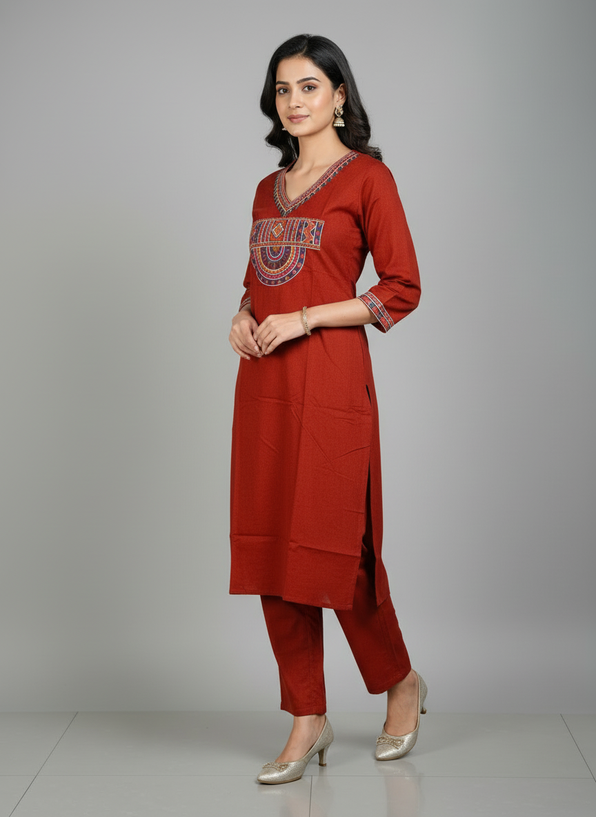 Pratham Heritage Panel Embroidered Co-ord Set