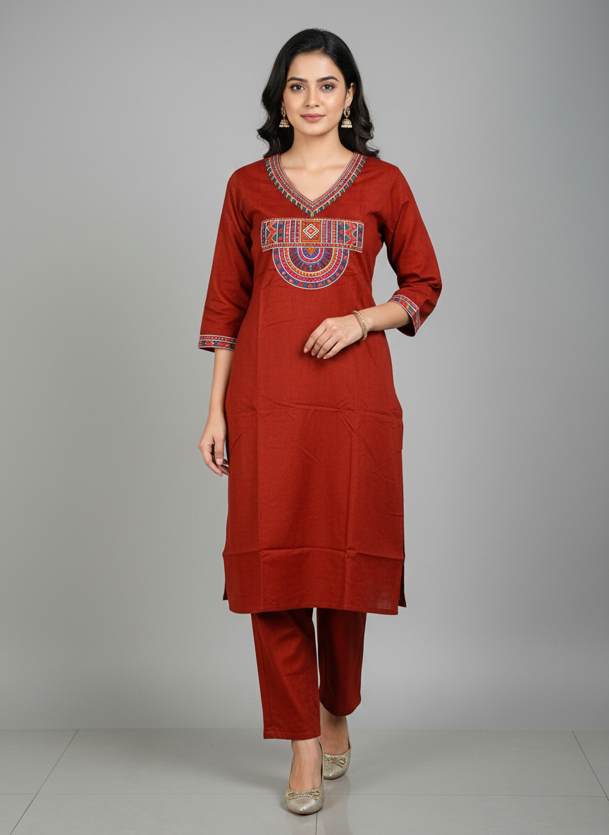 Pratham Heritage Panel Embroidered Co-ord Set