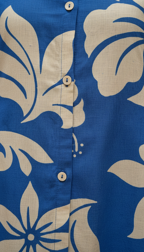 Ahana Cotton Co-ord Set – Royal Blue Floral