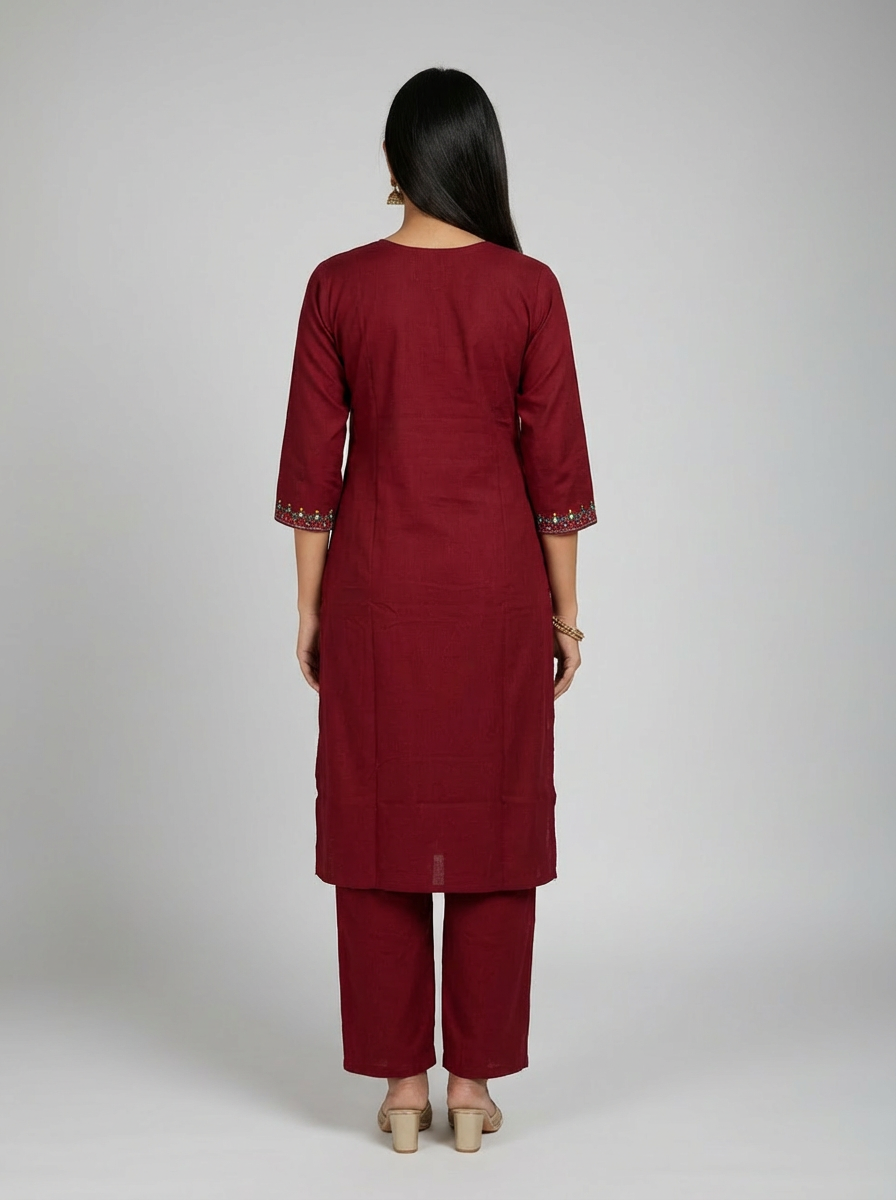 Pratham Ruby Monarch Embroidered Co-ord Set