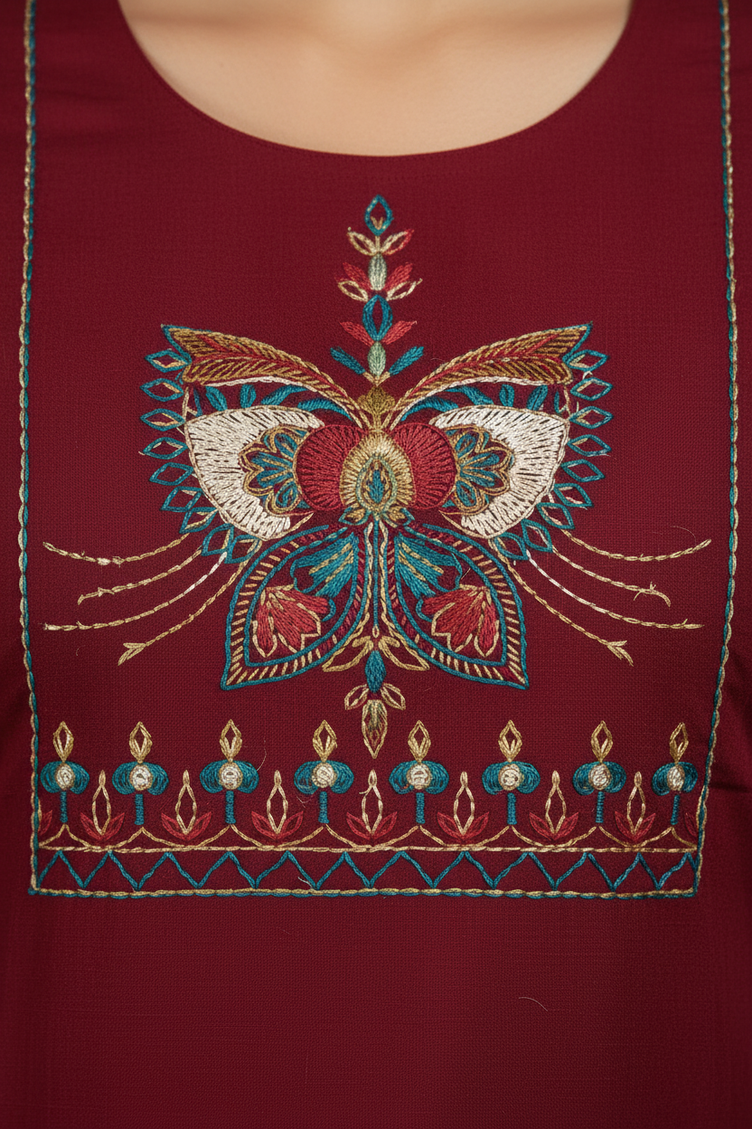 Pratham Ruby Monarch Embroidered Co-ord Set