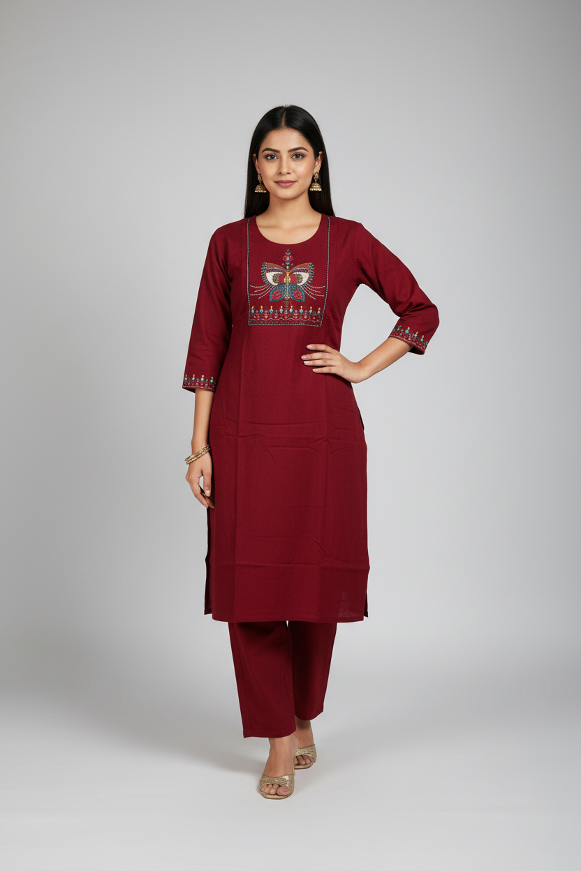 Pratham Ruby Monarch Embroidered Co-ord Set