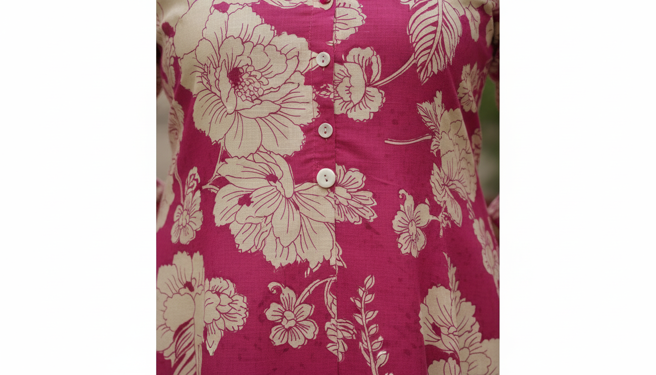 Ahana Cotton Co-ord Set – Rani Pink Floral