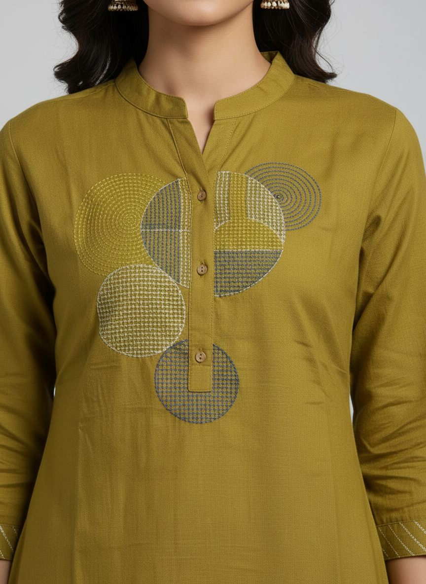 Pratham Olive Aura Printed Co-ord Set