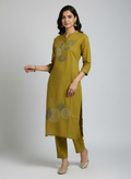 Pratham Olive Aura Printed Co-ord Set