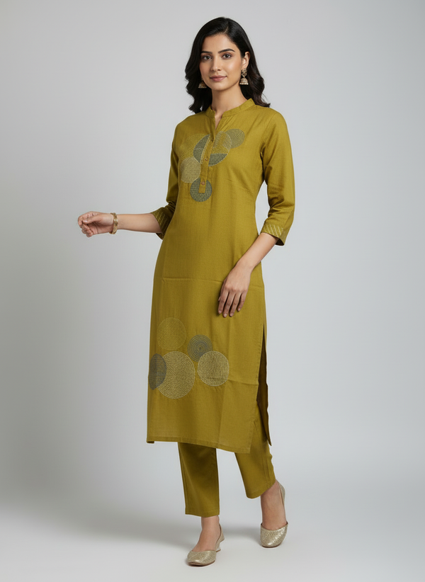Pratham Olive Aura Printed Co-ord Set