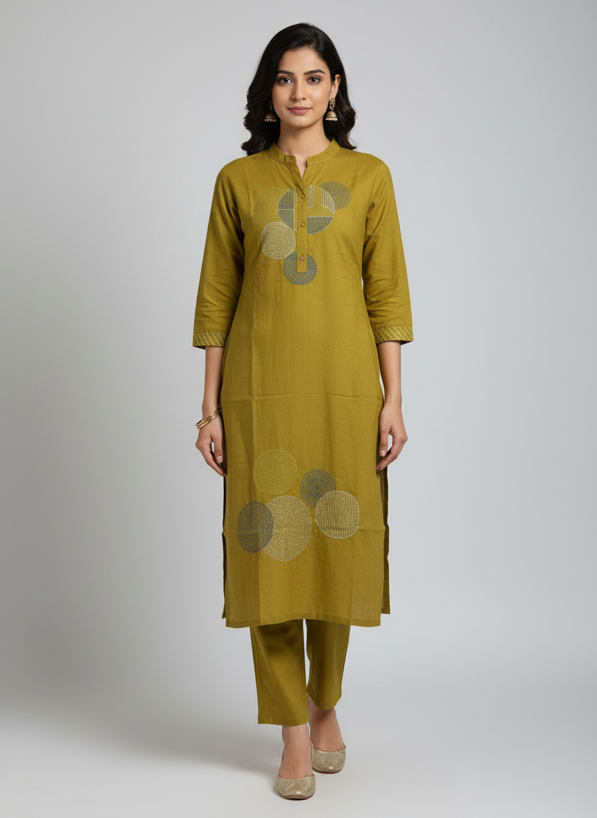 Pratham Olive Aura Printed Co-ord Set